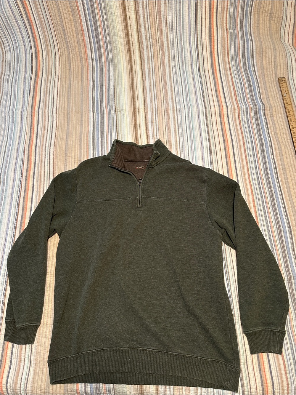 Arrow Olive Green Half-Zip Sweater